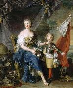Portrait of Jeanne Louise de Lorraine, Mademoiselle de Lambesc (1711-1772) and her brother Louis de Lorraine, Count then Prince of Brionne, Jjean-Marc nattier